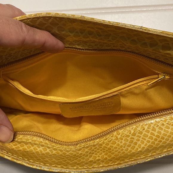 Maurizio Taiuti Italian Leather Alligator Embossed  Clutch - Picture 5 of 6